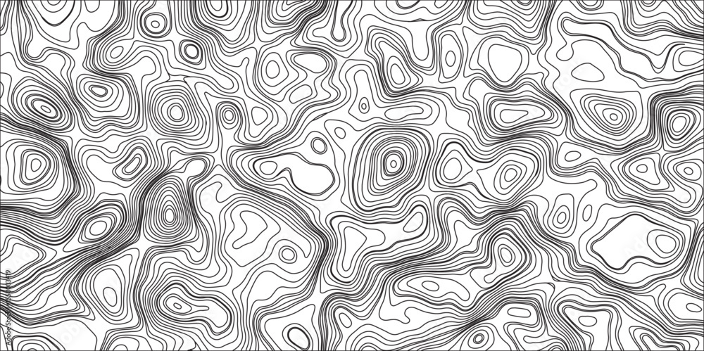 Poster topographic relief. background of topographic line contour map, geographic grid map with space for c