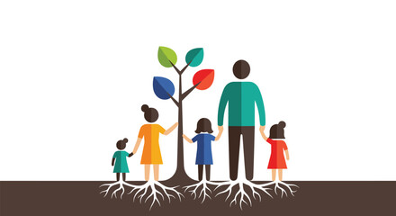 Family's Growth a Colorful Journey Together with Nature and Love