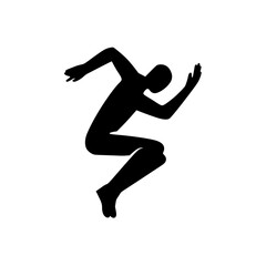 a black silhouette of a man doing a trick on a white background black, jump, man, silhouette , Generative art.