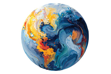 Abstract painted Earth globe. Colorful world concept.