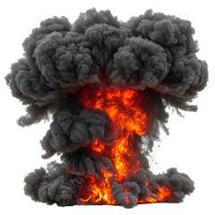 Fototapeta premium A large explosion of fire and smoke