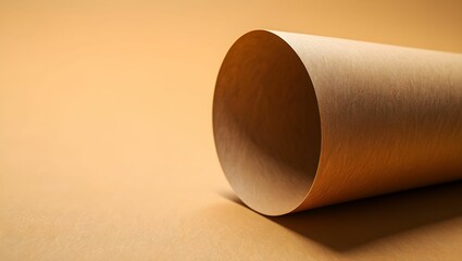 Isolated paper roll object and empty plastic cup on white background