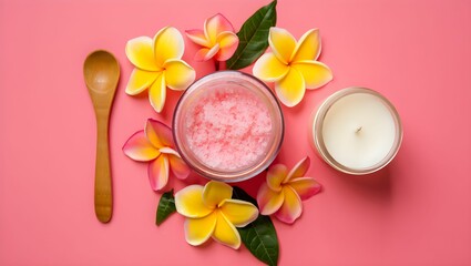 A vibrant bouquet of pink tulips and Easter eggs offers a natural blend of beauty, freshness, and relaxation for a delightful wellness experience