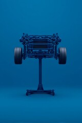 Fototapeta premium Innovative mechanical engineering showcase studio setting digital art minimalist background eye-level viewpoint