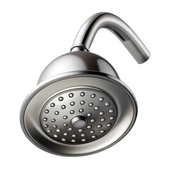 Modern metal shower head isolated on transparent background
