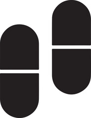 Fototapeta premium Healthcare Pill Capsule Logo – Vector Silhouette on White Canvas