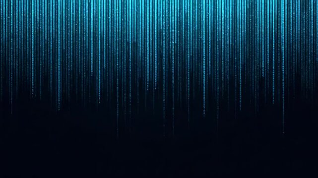 Falling binary code on a dark background