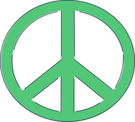 A Green Peace Symbol displayed prominently on a vibrant Purple Background design