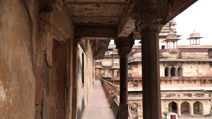 Obraz premium An inside view of Orchha Fort, Orchha, Madhya Pradesh, India