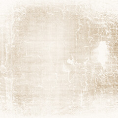 Naklejka premium Vintage beige grunge background with cracked texture, distressed edges, and faded worn surface, ideal for antique designs, overlays, scrapbooking, posters, and rustic graphic projects.
