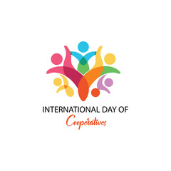 International day of cooperatives colorful illustration showing unity and working together concept