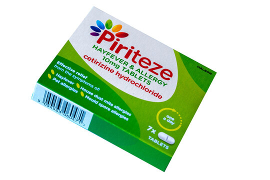 Box Or Packet Of Piriteze Hayfever And Allergy Tablets