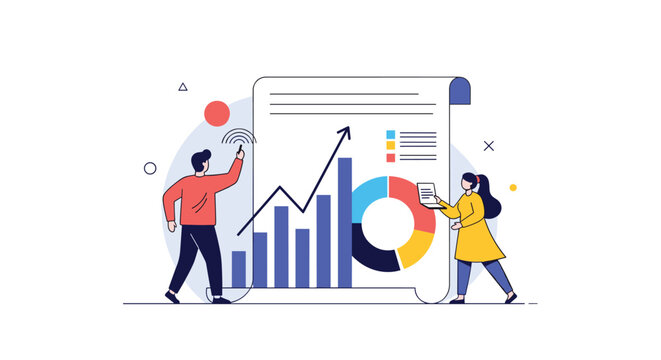 Data Visualization Team Analyzing Charts and Graphs for Growth