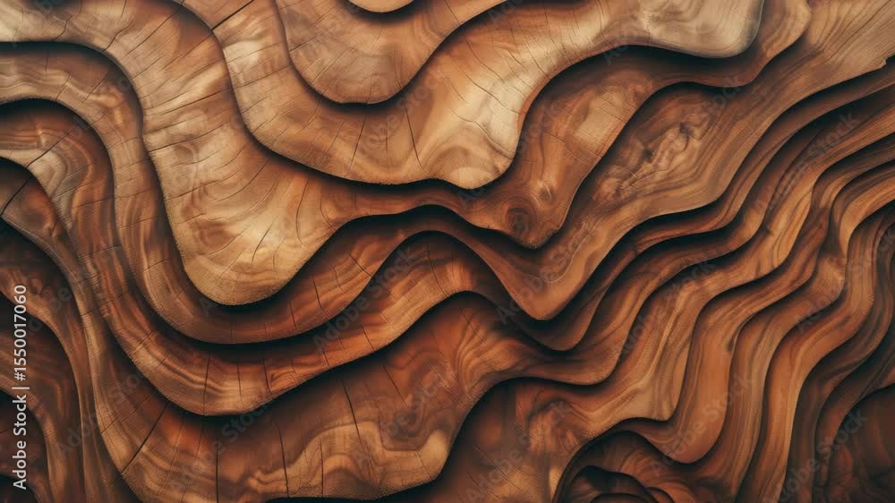Poster Captivating wooden texture with flowing patterns and rich hues captured in high resolution