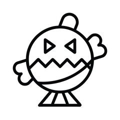 Obraz premium Halloween Candy Icons in Simplified Vector Outline