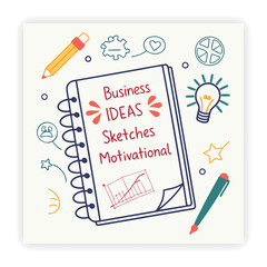 Startup Pitch and Innovation Doodle Icons