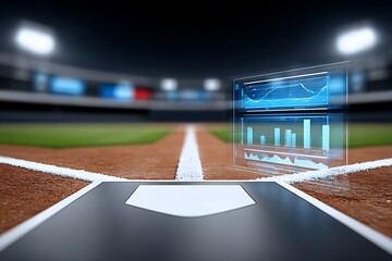 Baseball field with digital data overlay