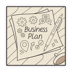 Startup Pitch and Innovation Doodle Icons