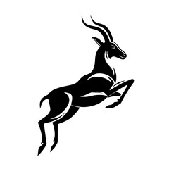 black silhouette of an antelope on a white background illustration antelope, black, goat, illustration, image, silhouette 