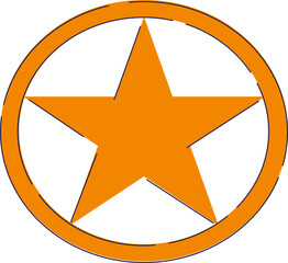 A Stylized Orange Star Set Against a Vibrant Blue Background for Artistic Expression