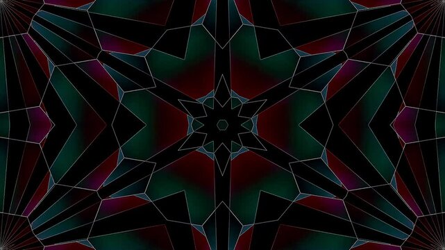 Abstract Kaleidoscope pattern with full colors. Magic mandala. 4k	