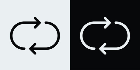 Repeat icon. Reload or refreshment arrow icon