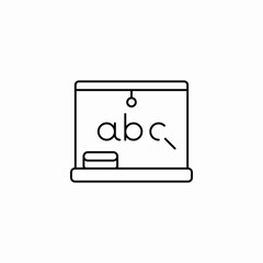 chalkboard abc text icon sign vector