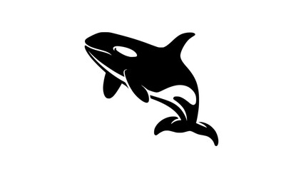black silhouette of a whale on a white background black, icon, logo, silhouette, whale , Generative art.