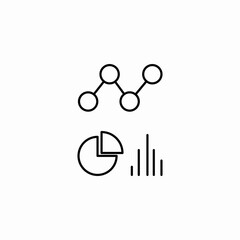 data analysis graph icon sign vector