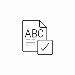 document abc checked icon sign vector