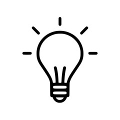 a simple icon of a light bulb bulb, icon, light, light bulb, logo , Generative art.