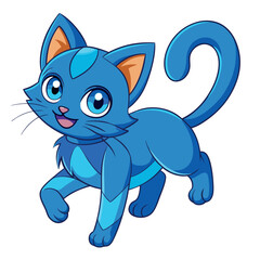 A cute cat is playing vector icon
