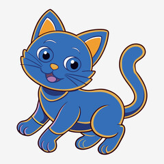 A cute cat is playing vector icon