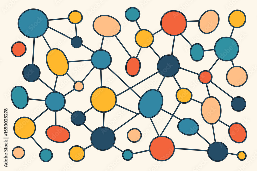 Aufkleber abstract network connection concept. social media communication structure. data technology system wi