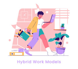 Future of Work. Flat Vector Illustration