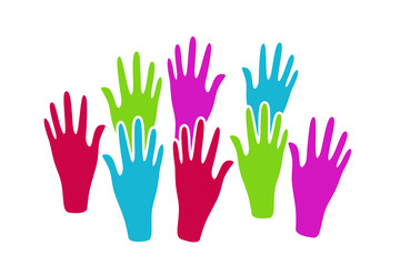 Obraz premium colorful hands vector