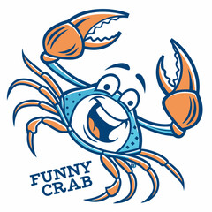 Funny Crab Vector – Cute Cartoon Sea Creature |
Smiling Crab Illustration – Playful Ocean Character | 
Silly Crab Vector – Adorable Beach Animal Drawing