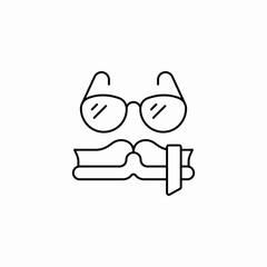 glasses mustache disguise icon sign vector