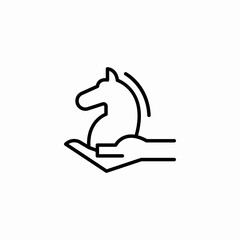 hand holding chess icon sign vector