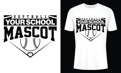Softball Your School Mascot T-shirt Design Template Sporty Apparel Graphic for Team Spirit