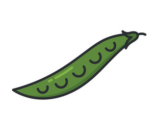 Peas illustration. Vegetable, farming and harvest symbol. Natural organic food. Isolated vector image