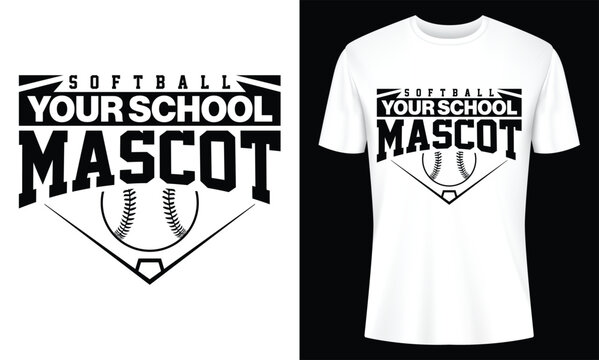 Softball Your School Mascot T-shirt Design Template Sporty Apparel Graphic for Team Spirit