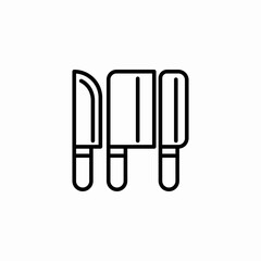 knives set kitchen icon sign vector