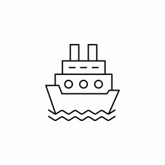 passenger ship icon sign vector