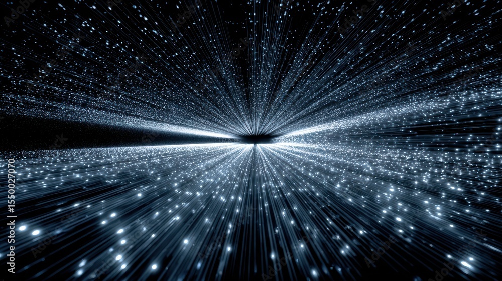 Aufkleber bright light beams radiate from a central point, creating a mesmerizing perspective of depth in a va