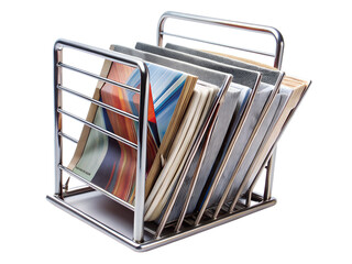 Modern Chrome Magazine Rack Sleek Storage for Publications