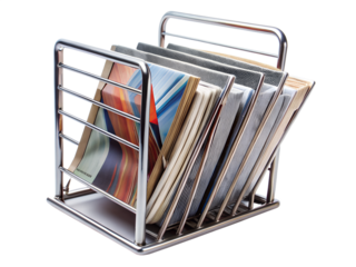 Modern Chrome Magazine Rack Sleek Storage for Publications