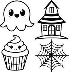 halloween house and ghost