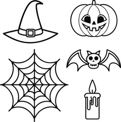 halloween icons set