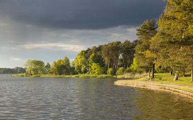 Storm clouds over the lake Zemborzyckie Lublin  Poland.